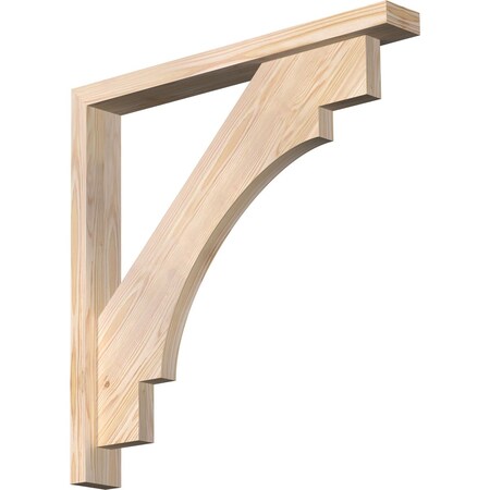 Ekena Millwork Merced Block Smooth Bracket w/ Offset Brace, Douglas Fir, 3 1/2"W x 28"D x 28"H BKT0402X28X28MRC05SDF